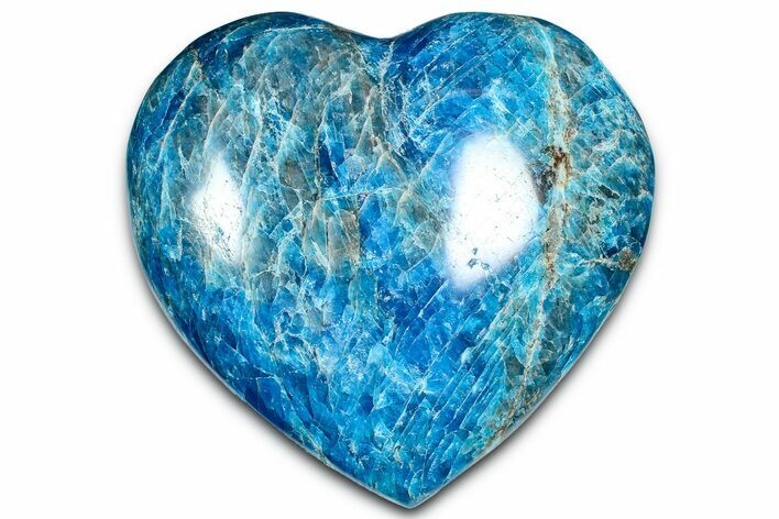 Polished Blue Apatite Heart - Madagascar #361746